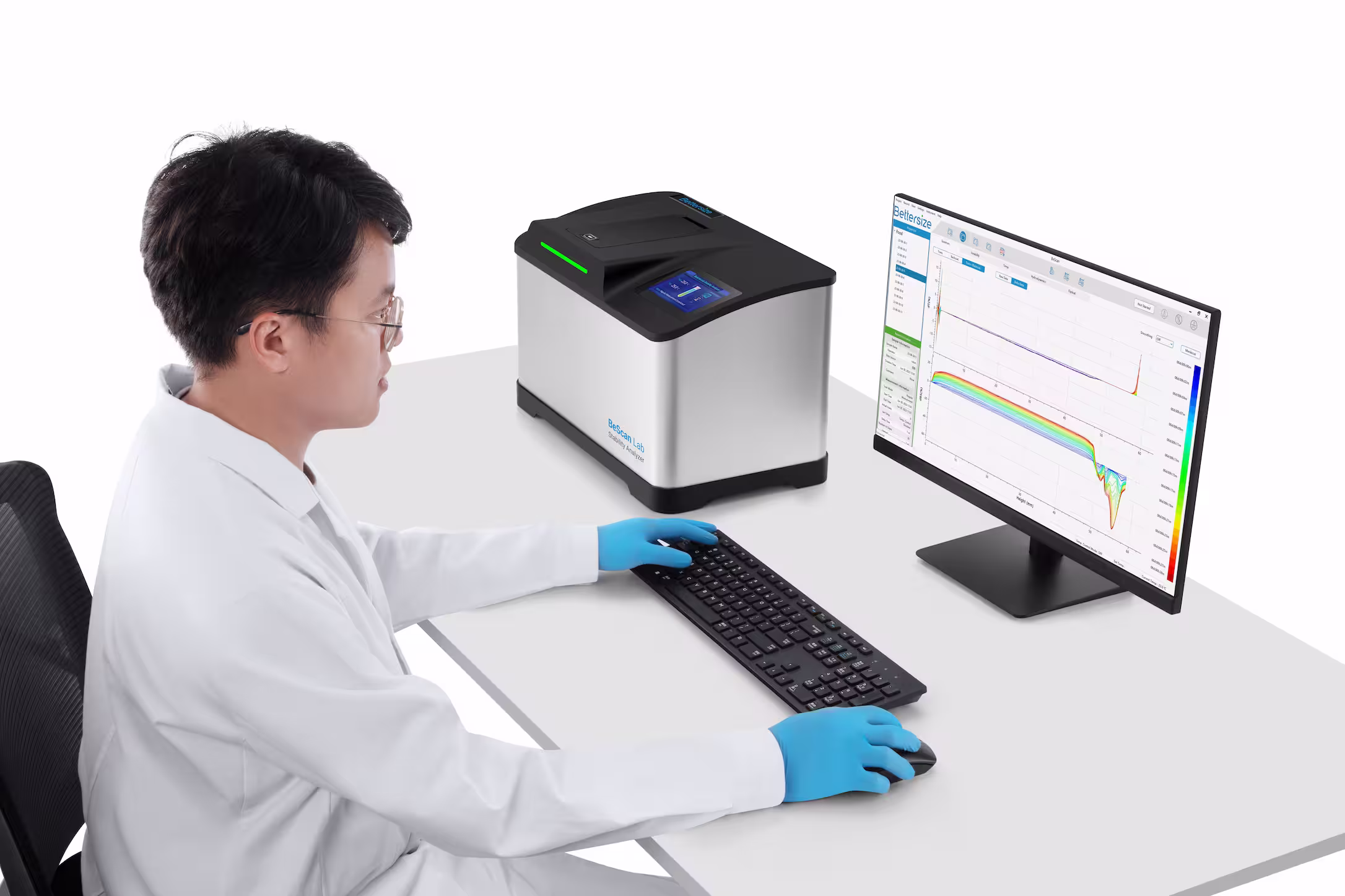 BeScan Lab Software Interface — kinetic analysis screen